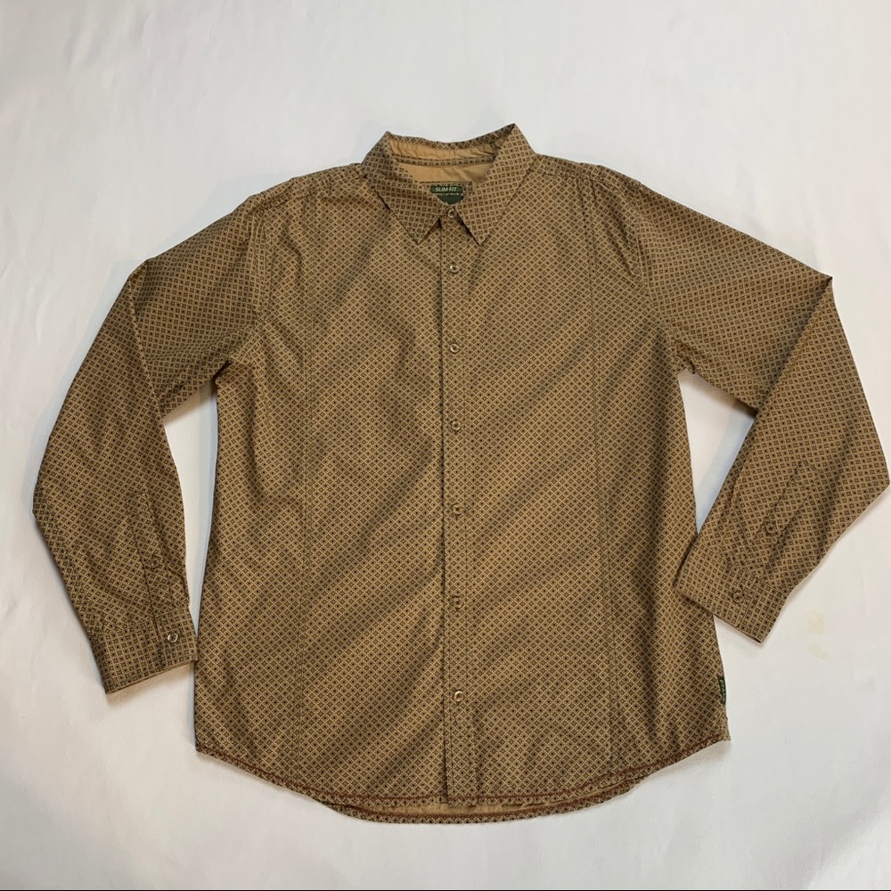 SLIM FIT - PrAna Mens size XL Plaid Button Down LONG SLEEVE Shirt